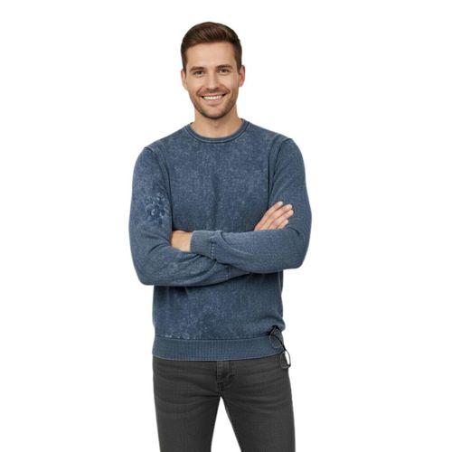 Erkek Spor Sıfır Yaka Taşlama Yıkamalı Regular Fit Kazak BGL-ST04952