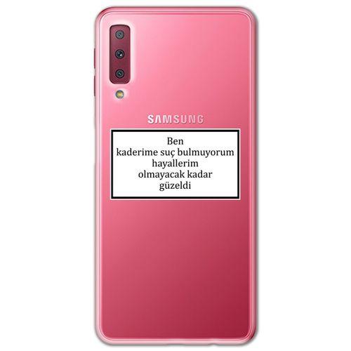 Galaxy A7 2018 Kılıf HD Yazı Baskılı Silikon Arka Kapak - Yazı 5