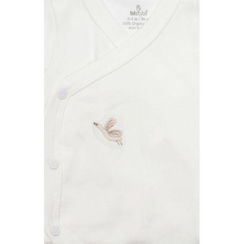 Bistyle Bistyle Kruvaze Body Yarım Kol Love You Smile 17148 Ekru