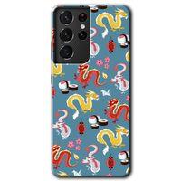 Samsung Galaxy S21 Ultra Kılıf HD Desen Baskılı Arka Kapak - Funky Dragon