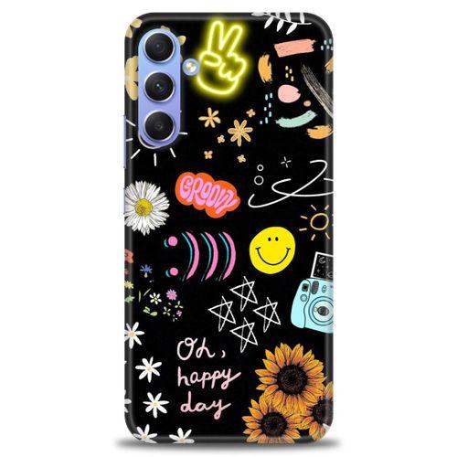 Samsung Galaxy A24 Kılıf HD Baskılı Kılıf - Happy Day + Tam Ekran Koruyucu