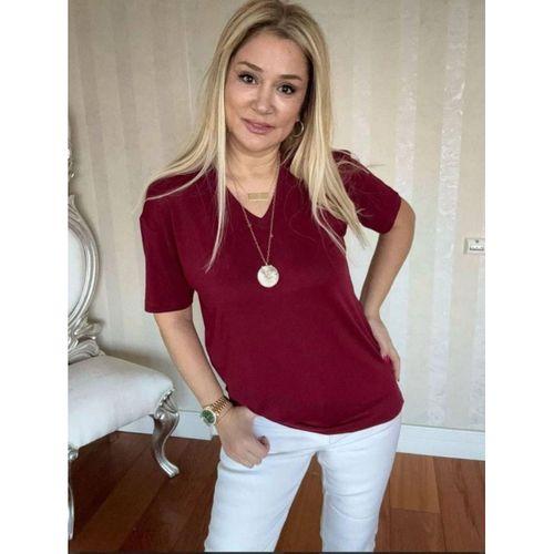 Kadın Kısa Kollu V Yaka Bluz