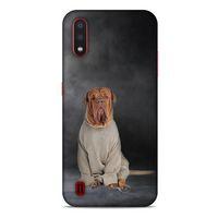 Samsung Galaxy A01 Kılıf Köpek Kıyafetleri (29) Arka Koruma Kılıfı Fransız Mastifi Kazak