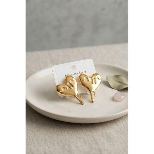 316L Çelik Gold Renk Melting Heart Model Küpe