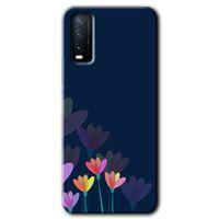 Vivo Y20 HD Baskılı Kılıf + 9D Tam Ekran Koruyucu - Çizim Çiçekleri
