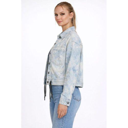 ÖZEL KOLEKSİYON BAĞLAMA DETAYLI DENİM CEKET (AG-3006)