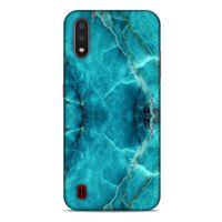 Mermer Desenli (13) Tema Silikon Kap Turkuaz Samsung Galaxy A01 Kılıf