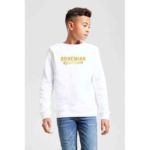 Bohemian Rhapsody Yazı Logo Baskılı Unisex Çocuk Beyaz Sweatshirt