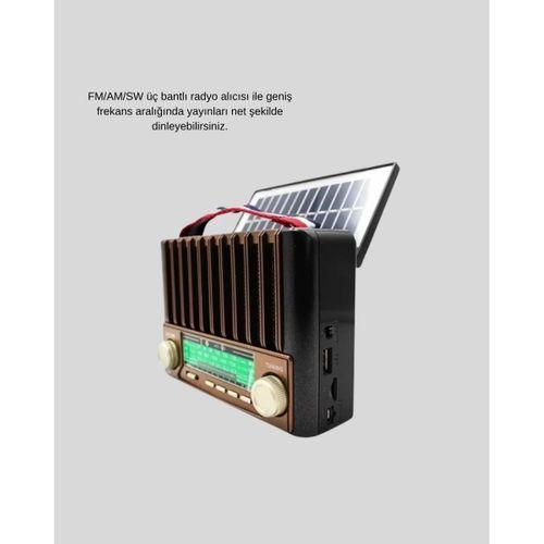 Taşınabilir Hoparlör Güneş Panelli Bluetooth Usb Sd Fm Am Sw Radyo
