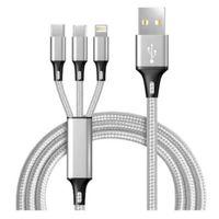 Concord 120 Cm 2.4A 3 in 1 Micro & Lighting & TYPE-C USB Kablo Concord C-323