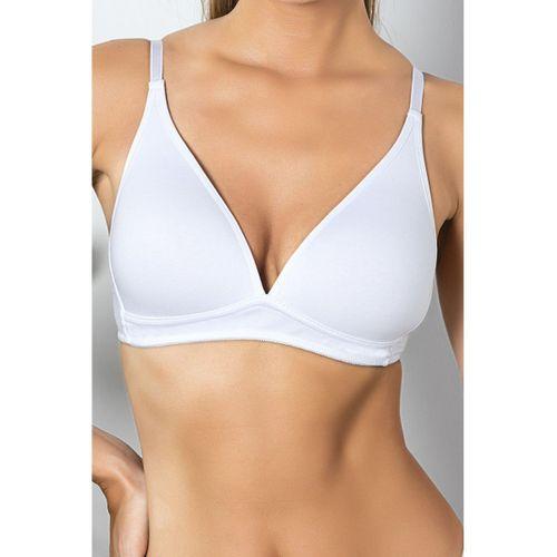 Beyaz Günlük Konforlu İnce Nefes Alan Süngerli Pamuk Sütyen, Kadın İç Giyim