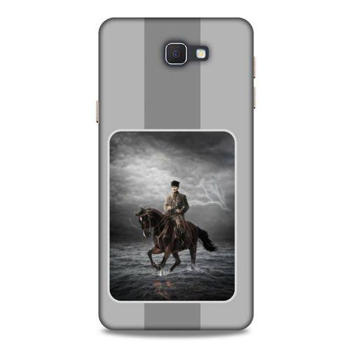 Samsung Galaxy J7 Prime Kılıf Atatürk (39) Liquid Crystal Kılıf Gri Şerit