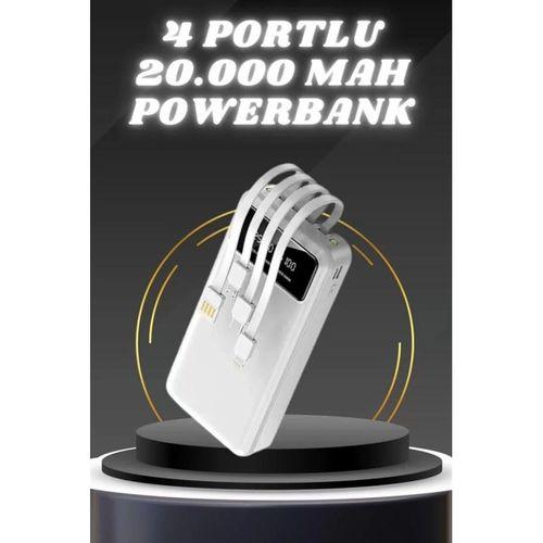 Powerbank Şarj Cihazı 4 Çıkışlı 20.000 Mah Powerbank Kompakt Yüksek Kapasiteli Hızlı Şarj