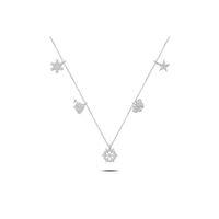 Gümüş 925 Ayar Zirkon Taşlı Sallantılı Kadın Gümüş Kolye