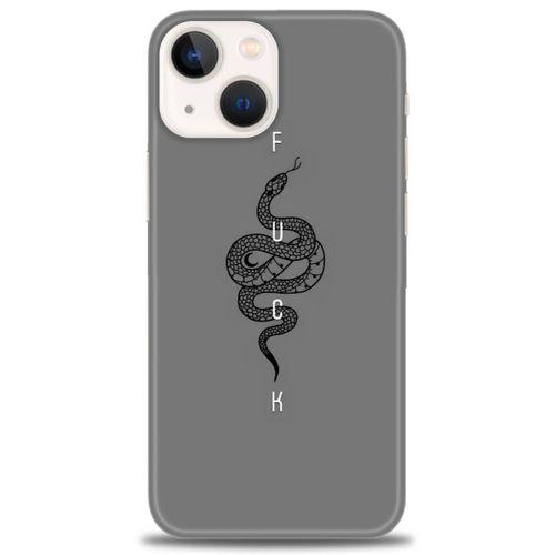 iPhone 13 Kılıf HD Baskılı Kılıf - Siyah Yılan + Tam Ekran Koruyucu