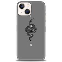 iPhone 13 Kılıf HD Baskılı Kılıf - Siyah Yılan + Tam Ekran Koruyucu