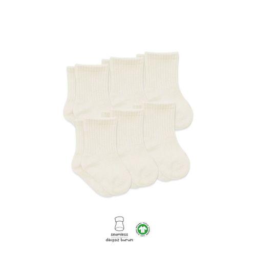 Bistyle Bistyle 6'Lı Basic Penye Soket Çorap 10101 Ekru