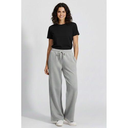 Kadın İki İplik Rahat Kalıp Yüksek Bel Geniş Paça Pantolon SPR26EAK988