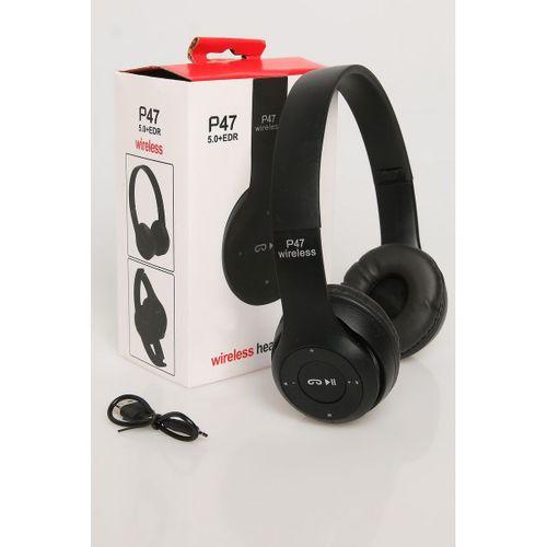 P47 Kablosuz Kulaküstü Bluetooh Wireless Kulaklık(katlanabilir) Siyah