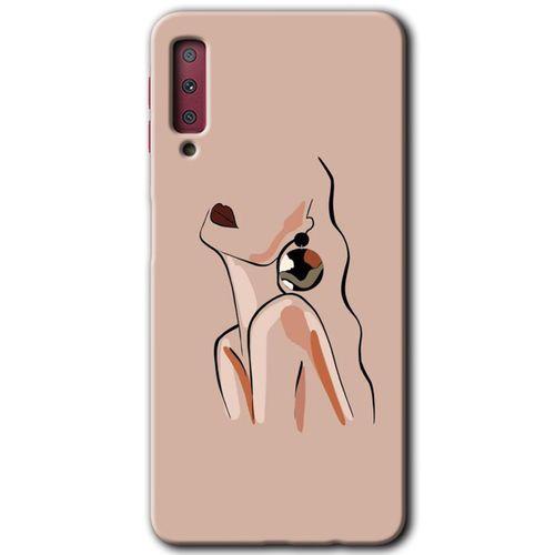 Samsung Galaxy A7 2018 Kılıf HD Desen Baskılı Arka Kapak - Çizim Silüet