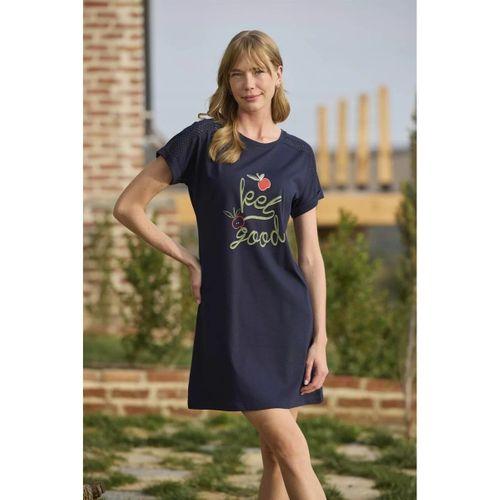 Meyve Ve Yaprak Baskılı Dantelli "feel Good" Gecelik