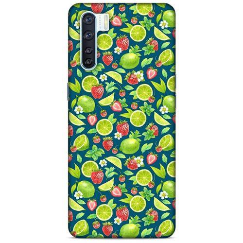Frutix Çilek Lime  01 Oppo A91 Kılıf Desenli Silikon