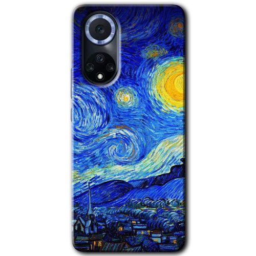 MRCİLETİSİM Huawei Nova 9 Kılıf HD Desen Baskılı Arka Kapak+Temperli Cam - Starry Night