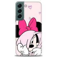 Samsung Galaxy S22 Kılıf HD Baskılı Kılıf - Pink + Tam Ekran Koruyucu