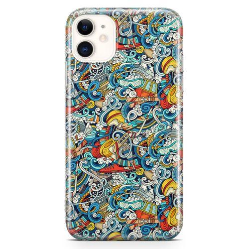 Apple iPhone 11 Kılıf Uludağ Doodle Arka Kapak Koruma Desenli Full Koruyucu