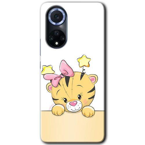 MRCİLETİSİM Huawei Nova 9 Kılıf HD Desen Baskılı Arka Kapak+Temperli Cam - Sevimli Kedi