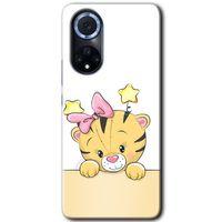 MRCİLETİSİM Huawei Nova 9 Kılıf HD Desen Baskılı Arka Kapak+Temperli Cam - Sevimli Kedi