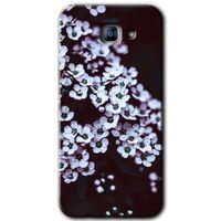 Galaxy A8 2016 Kılıf HD Desen Baskılı Arka Kapak - Beyaz Çiçek + Kırılmaz Cam