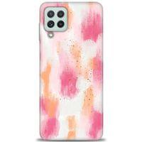 Samsung Galaxy M22 Kılıf HD Baskılı Kılıf - Pembe Palet + Tam Ekran Koruyucu