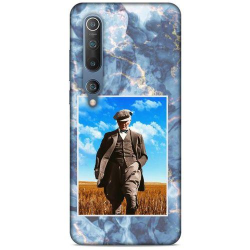 Xiaomi Mi 10 Kılıf Atatürk (19) Kılıfları Mavi Mermer