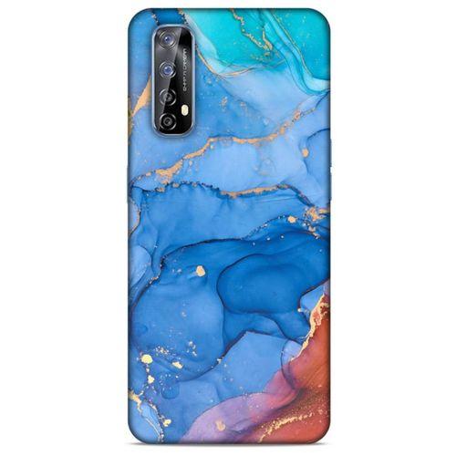 Realme 7 Uyumlu Kılıf Mavi Delisi (10) Full Koruma Kılıfı Mermer