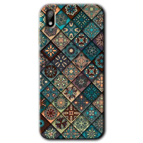 Potkal Hediye Fabrikası Huawei Y5 2019 Kılıf HD Desen Baskılı Arka Kapak - Mat Mandala