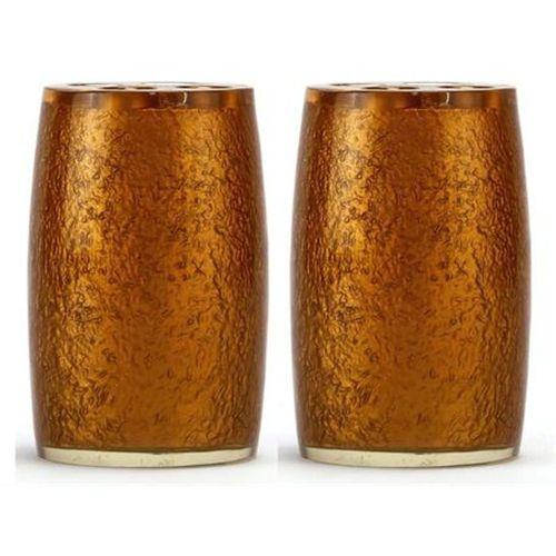 2 Adet Diş Fırçalık Altın Renkli Poliresin  5X5X7Cm Banyo Seti