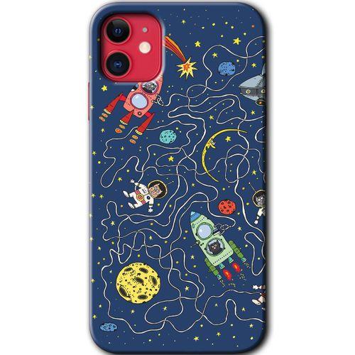 iPhone 11 Kılıf HD Desen Baskılı Arka Kapak - Kedi Galaksi