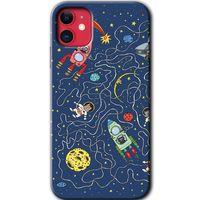 iPhone 11 Kılıf HD Desen Baskılı Arka Kapak - Kedi Galaksi