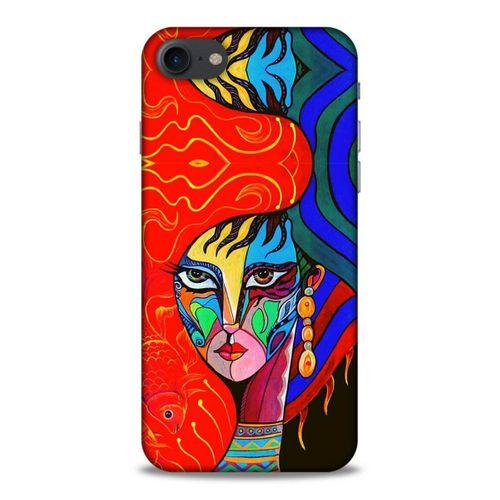 Lopard Apple Iphone 8 Uyumlu Kılıf Sürreal Yüzler ♀ (10) Full Koruma Kılıfı Desenli
