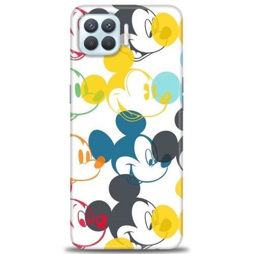 Oppo Reno 4 Lite Kılıf HD Baskılı Kılıf - Renkli Mickey Mouse + Tam Ekran Koruyucu
