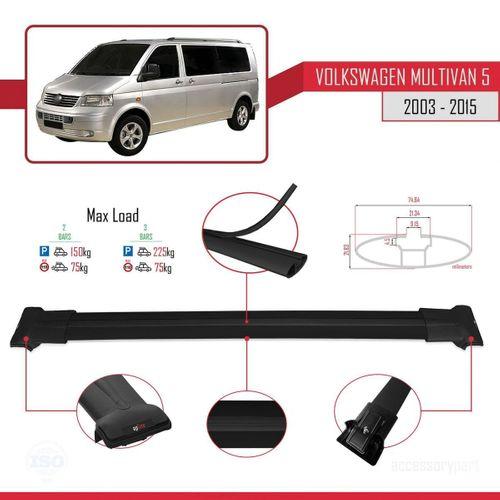 Volkswagen Multivan (T5) 2003-2015 Arası ile uyumlu FLY Model Ara Atkı Tavan Barı SİYAH