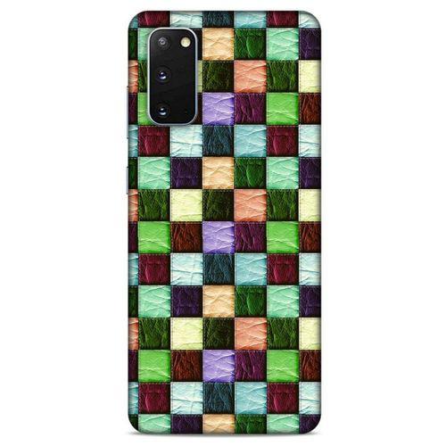 Samsung Galaxy S20 Kılıf Patchwork (6) Silikon Kılıf Su Yeşili