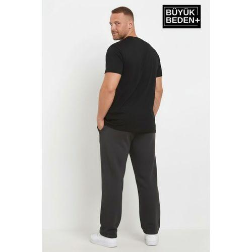 Erkek Büyük Beden New York Baskılı Rahat Kesim Paça Reçme ince Eşofman Altı SPR26EA952-5