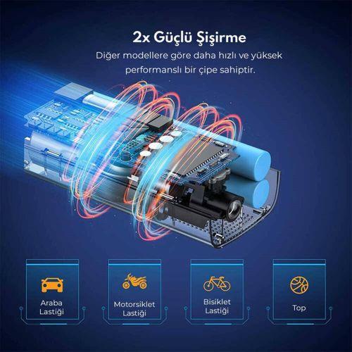 Neutron NTL-47Ti Akıllı Hava Pompası Dijital Gösterge Ve Led Işıklı Type-C Şarj Girişlidir 90W