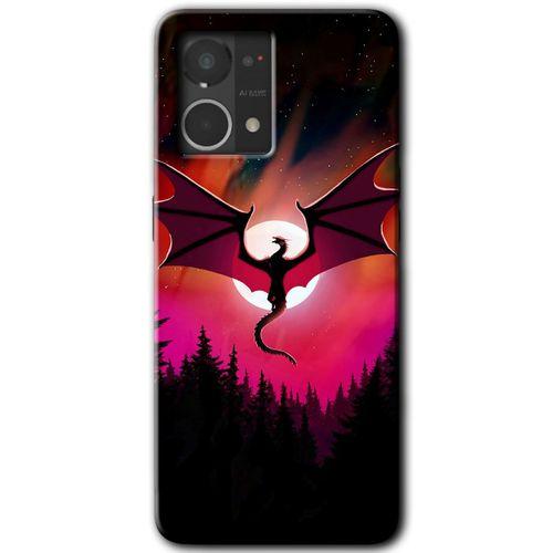 Oppo Reno 7 4G Kılıf HD Desen Baskılı Arka Kapak - Dragon Night + Kırılmaz Cam