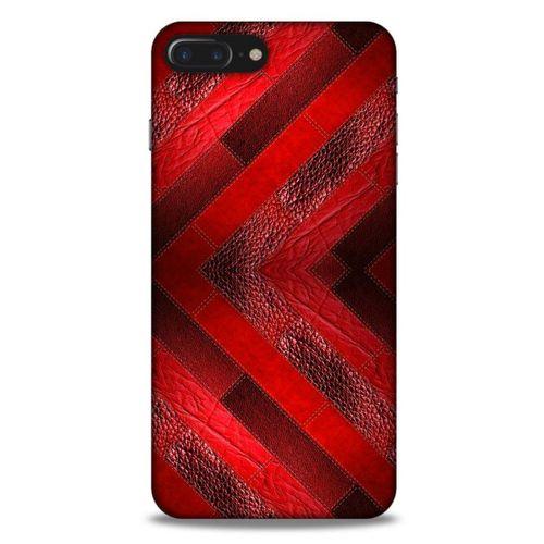 Apple Iphone 7 Plus Kılıf Patchwork (28) Arka Kapak Kırmızı Siyah