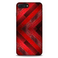 Apple Iphone 7 Plus Kılıf Patchwork (28) Arka Kapak Kırmızı Siyah