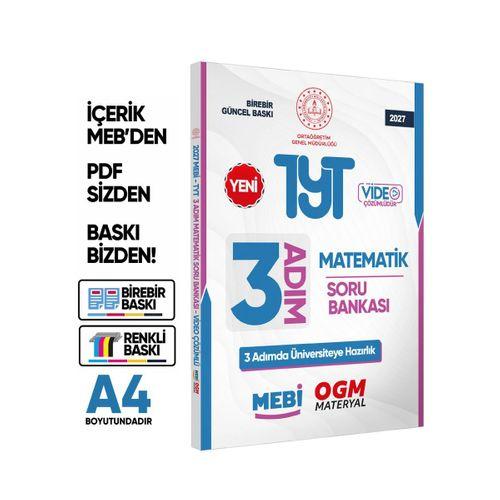 2027 TYT MEBİ-OGM 3 ADIM Matematik Soru Bankası RENKLİ A4 Boyut Video Çözüm BASKI ÜCRETİ