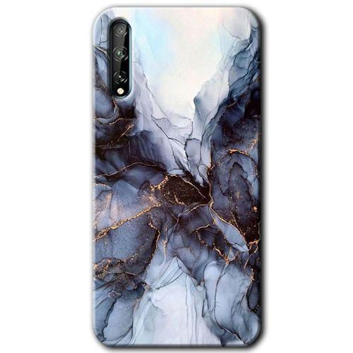 Huawei P Smart S HD Baskılı Kılıf + 9D Tam Ekran Koruyucu - Otantik Mermer